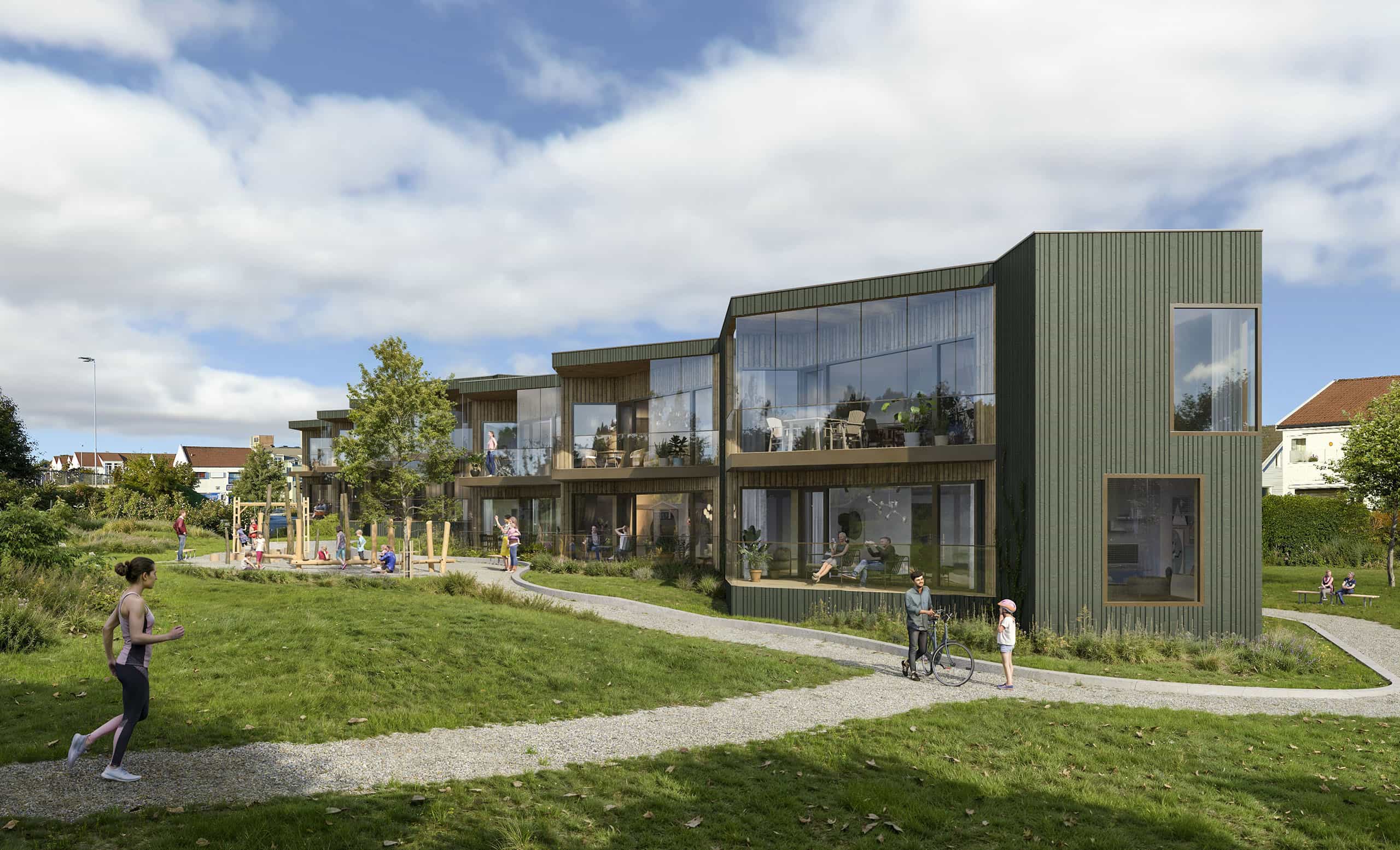Illustrasjon av Krossen med grøntområder